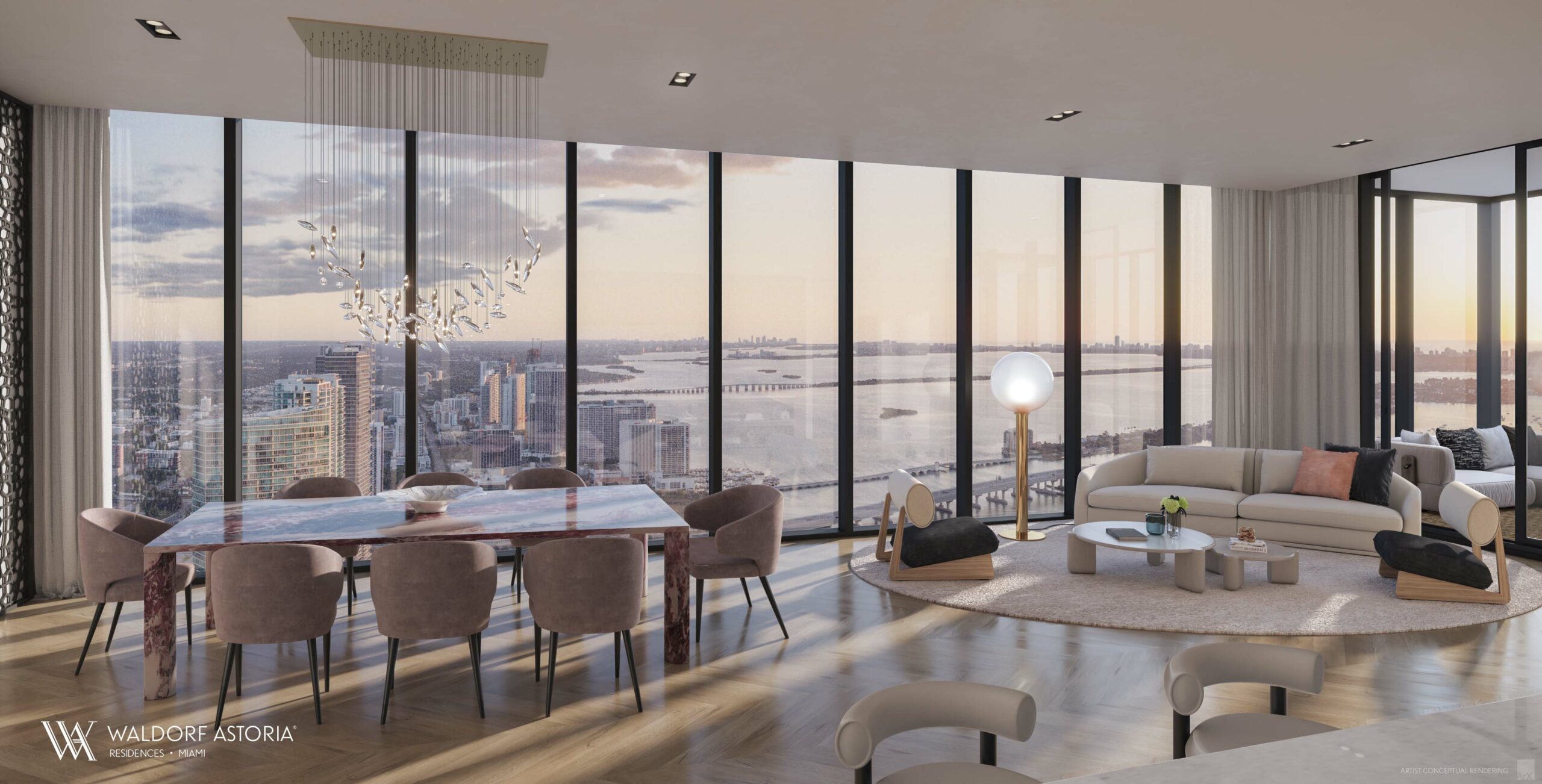 SkyResidences Dining Room and Living Room with View 1 scaled 1